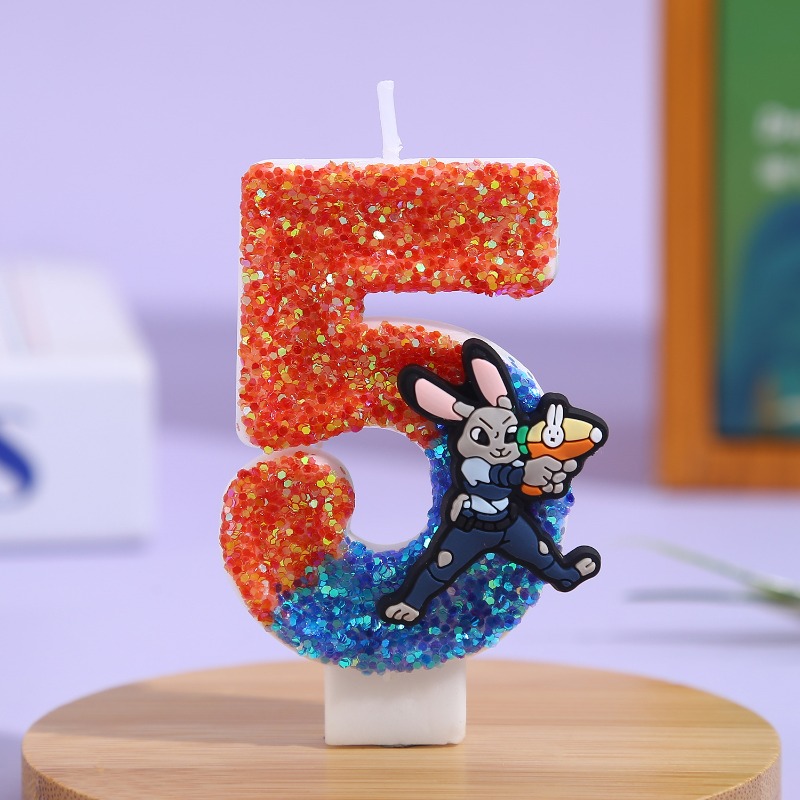Holiday Candle Set - Dsn 0-9 Numbers Zootopia Figure Theme