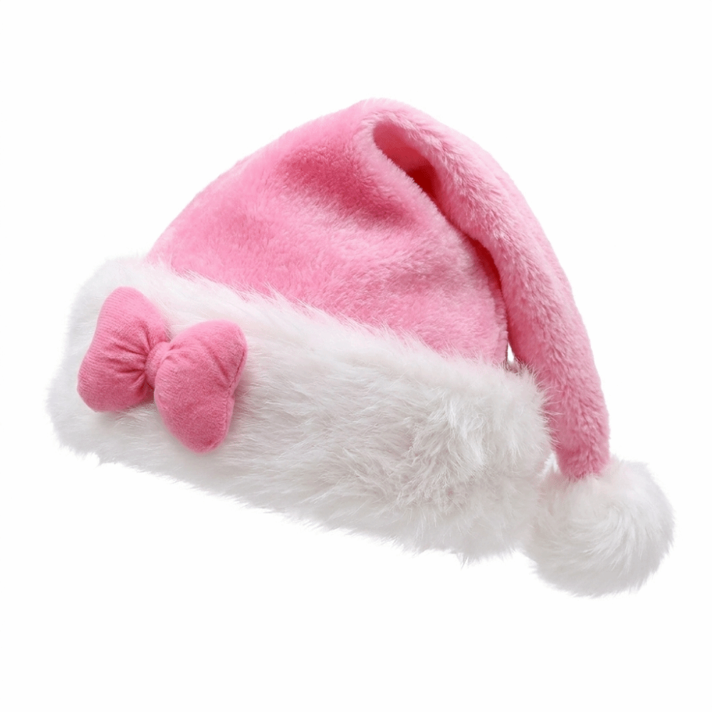 New Star Pattern Pink Bow Sant - đánh giá và giá Santa Hat Plush
