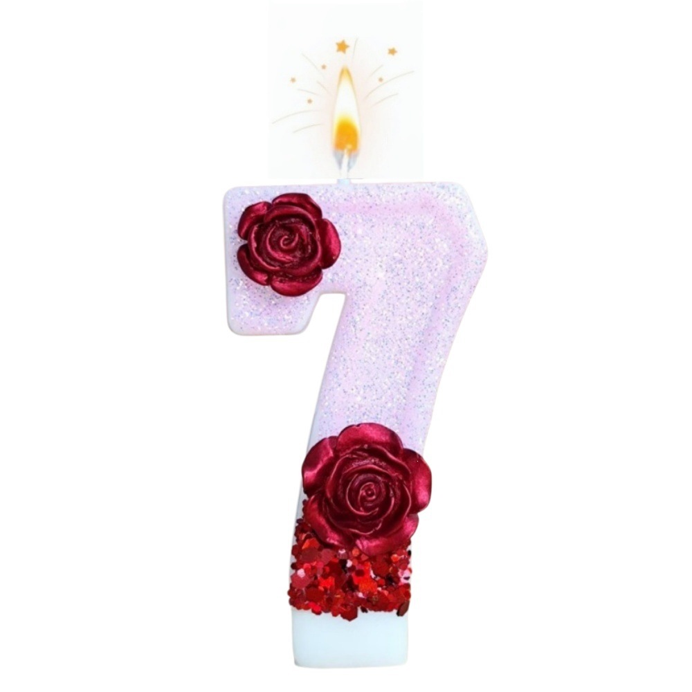Number Pink Glitter Red Rose F - đánh giá và giá Holiday Candle Set