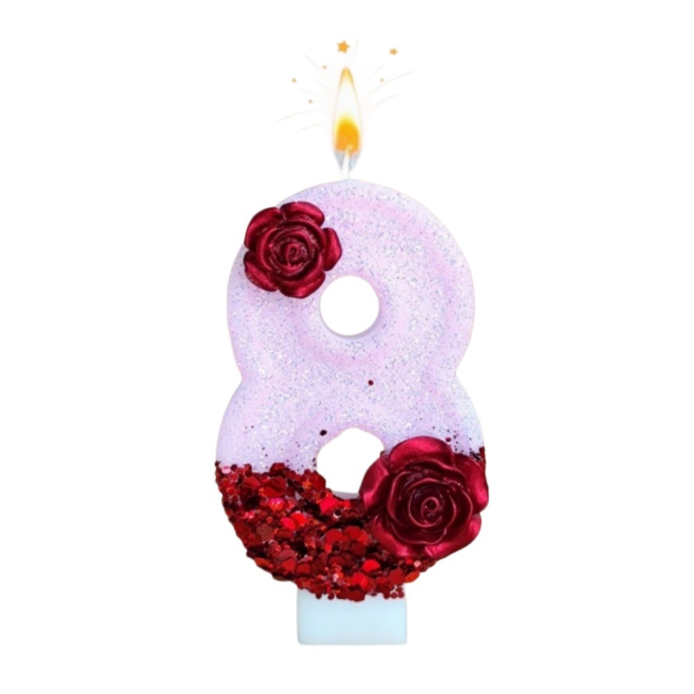 Number Pink Glitter Red Rose F - đánh giá và giá Holiday Candle Set